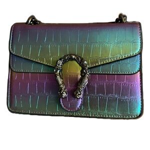 Iridescent Crocodile Embossed Women Bag